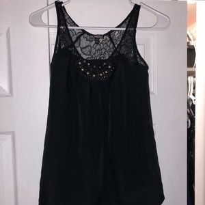 Black Laced Gem Cute Top